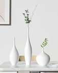 Relexome White Ceramic Vase Modern Boho Wabi-Sabi Flower Vase Set of 3