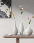 Relexome White Ceramic Vase Modern Boho Wabi-Sabi Flower Vase Set of 3
