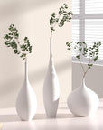 Relexome White Ceramic Vase Modern Boho Wabi-Sabi Flower Vase Set of 3