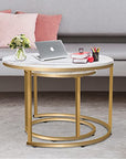 aboxoo Round Nesting Coffee Table Side Table Set of 2