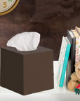 Black Tissue Box Cover Square Plastic Facial Tissue Box Holder