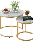 aboxoo Round Nesting Coffee Table Side Table Set of 2