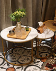 aboxoo Round Nesting Coffee Table Side Table Set of 2