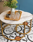 aboxoo Round Nesting Coffee Table Side Table Set of 2
