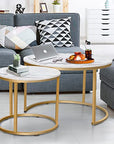 aboxoo Round Nesting Coffee Table Side Table Set of 2