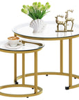 aboxoo Round Nesting Coffee Table Side Table Set of 2