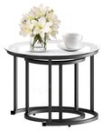 aboxoo Round Nesting Coffee Table Side Table Set of 2