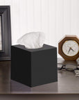 Black Tissue Box Cover Square Plastic Facial Tissue Box Holder