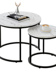 aboxoo Round Nesting Coffee Table Side Table Set of 2