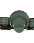 Stone Lain Brasa 16-Piece Dinnerware Set Stoneware, Green