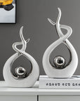 FJS Modern Living Room Decor Art Ceramic Statues
