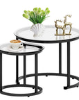 aboxoo Round Nesting Coffee Table Side Table Set of 2
