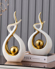 FJS Modern Living Room Decor Art Ceramic Statues