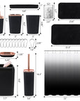XLHOMO Black Bathroom Accessories Set