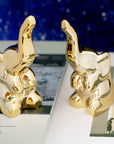 Dawbun 2 Pieces Gold Small Animal Statue