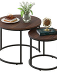 aboxoo Round Nesting Coffee Table Side Table Set of 2
