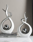 FJS Modern Living Room Decor Art Ceramic Statues