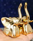 Dawbun 2 Pieces Gold Small Animal Statue