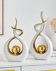 FJS Modern Living Room Decor Art Ceramic Statues