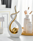 FJS Modern Living Room Decor Art Ceramic Statues