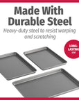 Goodcook Nonstick Steel 3-Piece Cookie Sheet Set