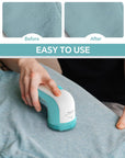BEAUTURAL Fabric Shaver and Lint Remover, Sweater Defuzzer with 2-Speeds, 2 Replaceable Stainless Steel Blades, Battery Operated, Remove Clothes Fuzz, Lint Balls, Pills, Bobbles Gray