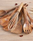 Kitchen Utensils Wooden Spoon Set with Holder