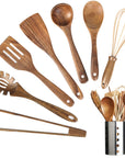 Kitchen Utensils Wooden Spoon Set with Holder