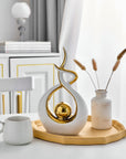 FJS Modern Living Room Decor Art Ceramic Statues