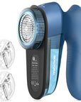 BEAUTURAL Fabric Shaver and Lint Remover, Sweater Defuzzer with 2-Speeds, 2 Replaceable Stainless Steel Blades, Battery Operated, Remove Clothes Fuzz, Lint Balls, Pills, Bobbles Gray