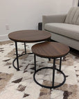aboxoo Round Nesting Coffee Table Side Table Set of 2
