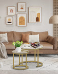 aboxoo Round Nesting Coffee Table Side Table Set of 2