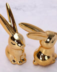 Dawbun 2 Pieces Gold Small Animal Statue
