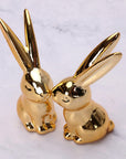 Dawbun 2 Pieces Gold Small Animal Statue