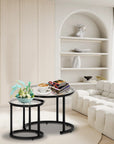 aboxoo Round Nesting Coffee Table Side Table Set of 2