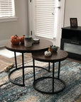 aboxoo Round Nesting Coffee Table Side Table Set of 2