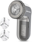 BEAUTURAL Fabric Shaver and Lint Remover, Sweater Defuzzer with 2-Speeds, 2 Replaceable Stainless Steel Blades, Battery Operated, Remove Clothes Fuzz, Lint Balls, Pills, Bobbles Gray