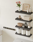Fixwal 15.8in Floating Shelves,Wood Finish Wall Shelves Set of 4 Wall Decor