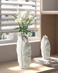 Relexome White Ceramic Vase Modern Boho Wabi-Sabi Flower Vase Set of 3