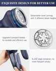 BEAUTURAL Fabric Shaver and Lint Remover, Sweater Defuzzer with 2-Speeds, 2 Replaceable Stainless Steel Blades, Battery Operated, Remove Clothes Fuzz, Lint Balls, Pills, Bobbles Gray