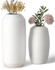 Relexome White Ceramic Vase Modern Boho Wabi-Sabi Flower Vase Set of 3