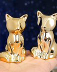 Dawbun 2 Pieces Gold Small Animal Statue