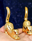 Dawbun 2 Pieces Gold Small Animal Statue