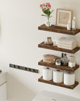Fixwal 15.8in Floating Shelves,Wood Finish Wall Shelves Set of 4 Wall Decor