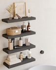 Fixwal 15.8in Floating Shelves,Wood Finish Wall Shelves Set of 4 Wall Decor