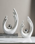 FJS Modern Living Room Decor Art Ceramic Statues