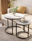 aboxoo Round Nesting Coffee Table Side Table Set of 2
