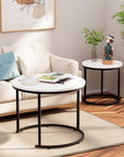 aboxoo Round Nesting Coffee Table Side Table Set of 2