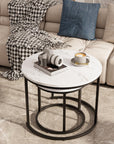 aboxoo Round Nesting Coffee Table Side Table Set of 2