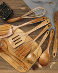 Kitchen Utensils Wooden Spoon Set with Holder